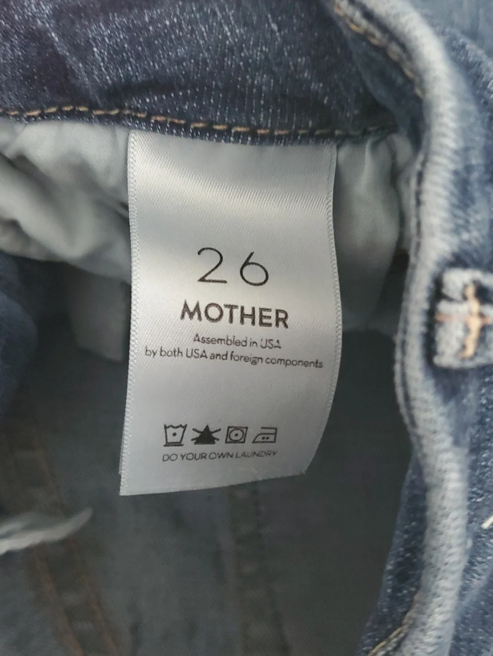 Mother Looker Ankle Fray Girl Crush Blue Stretch Soft Jeans Denim Pants Sz26